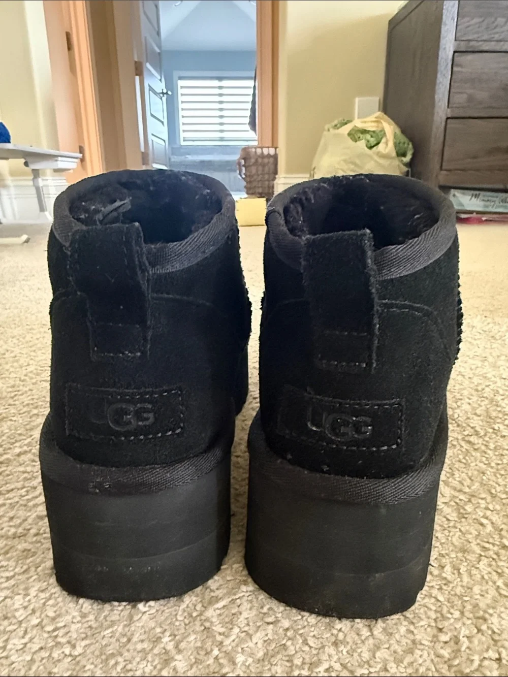 UGG Black Platform Slip-On Clogs